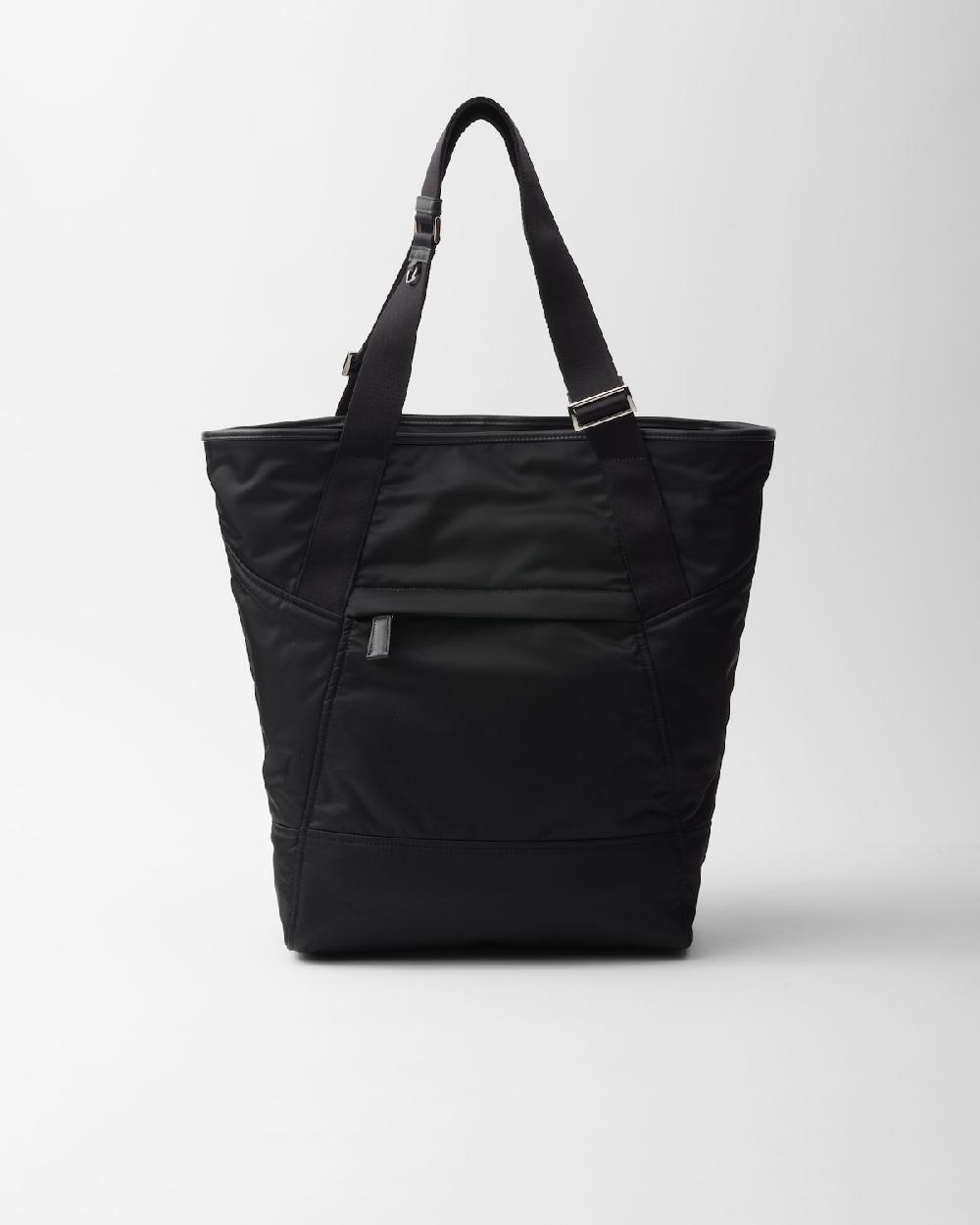 Prada Bolso tote de piel y Re-Nylon Ofertas de temporada