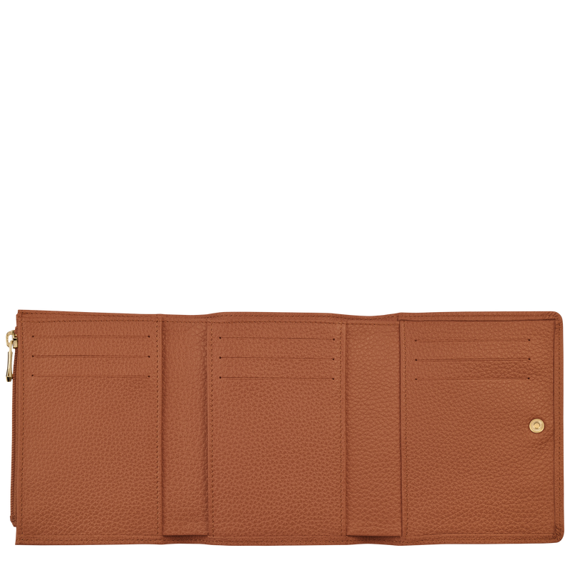 Longchamp Le Foulonné Cartera compacta Cuero - Caramelo Ventas relámpago