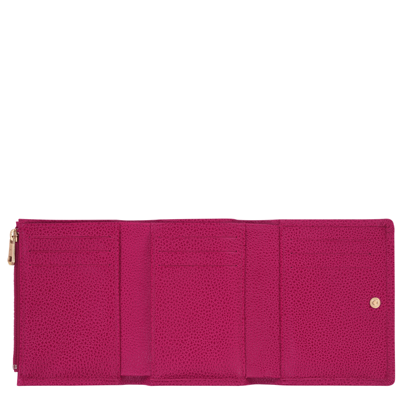 Longchamp Le Foulonné Cartera compacta Cuero - Remolacha Tienda