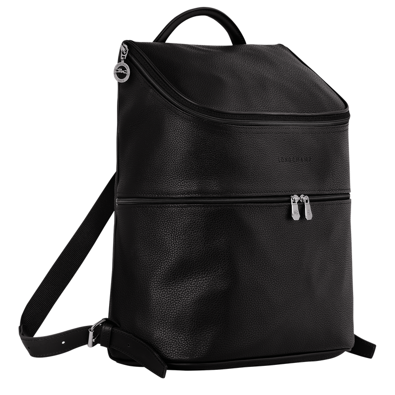 Longchamp Le Foulonné Mochila Cuero - Negro Rebajas online