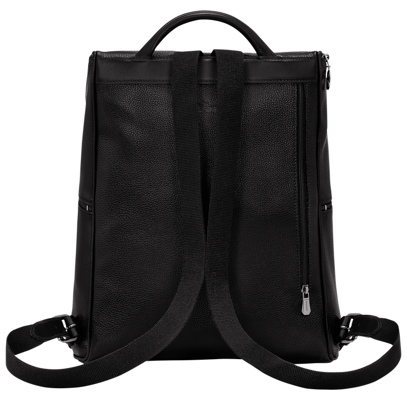 Longchamp Le Foulonné Mochila Cuero - Negro Rebajas online