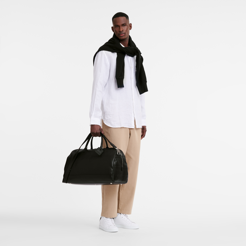 Longchamp Le Foulonné Bolsa de viaje L Cuero - Negro Envío gratis