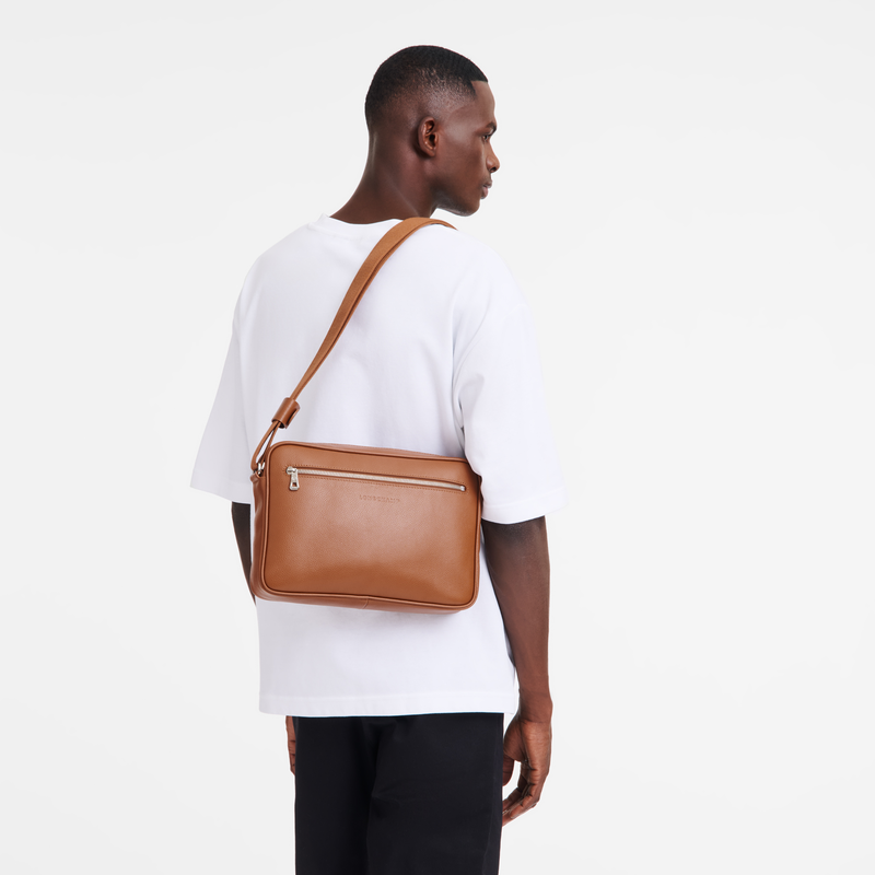 Longchamp Le Foulonné Bolso bandolera M Cuero - Caramelo Últimos 2 días
