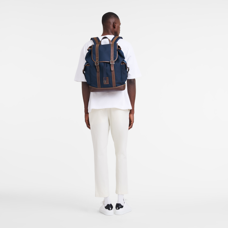 Longchamp Boxford Mochila Lona reciclada - Azul Último día