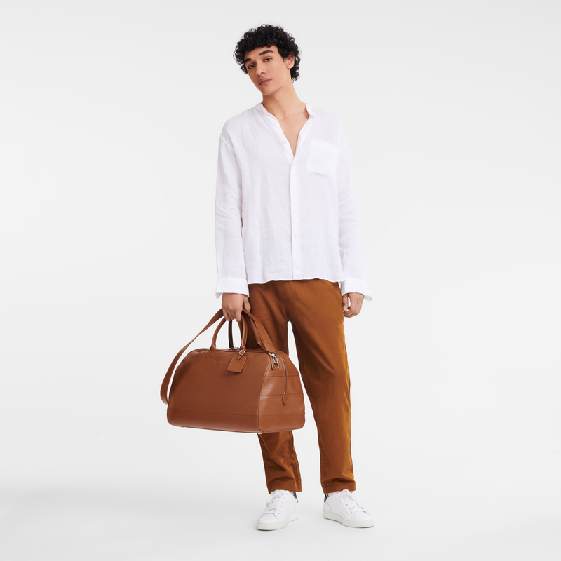 Longchamp Le Foulonné Bolsa de viaje L Cuero - Caramelo Envío internacional gratuito