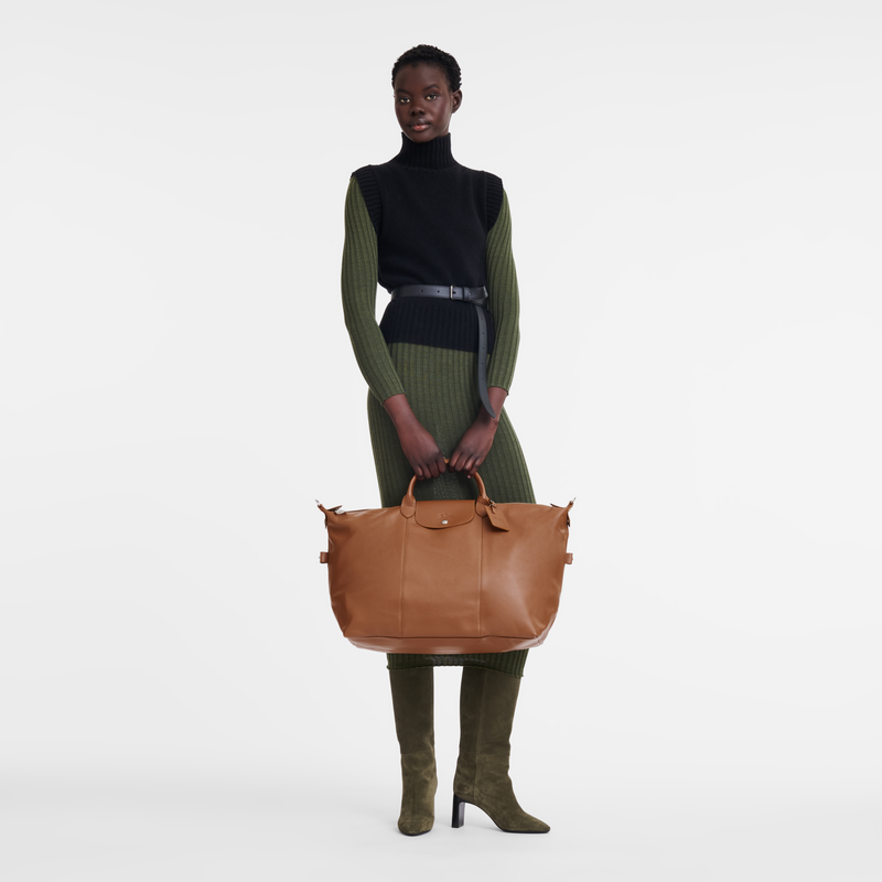 Longchamp Le Foulonné Bolsa de viaje L Cuero - Caramelo En oferta