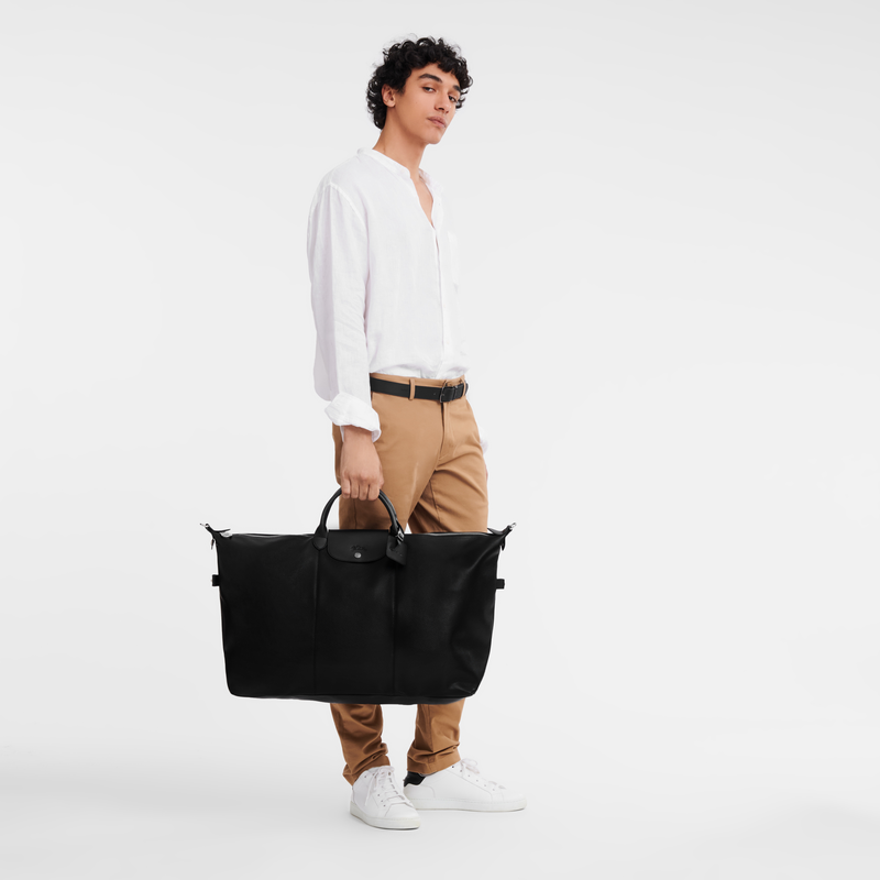 Longchamp Le Foulonné Bolsa de viaje XL Cuero - Negro Libre de impuestos