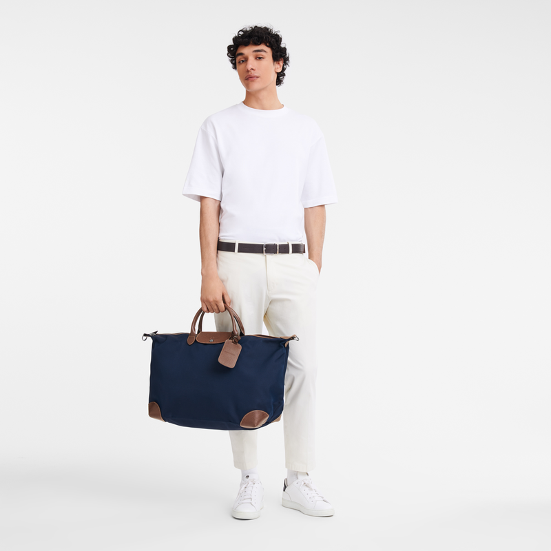 Longchamp Boxford Bolsa de viaje XL Lona reciclada - Azul Precio ultrabajo