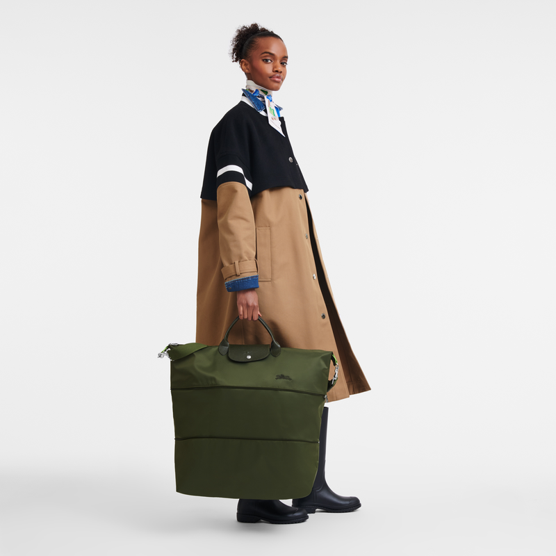 Longchamp Le Pliage Green Bolsa de viaje ampliable Lona reciclada - Bosque Outlet online