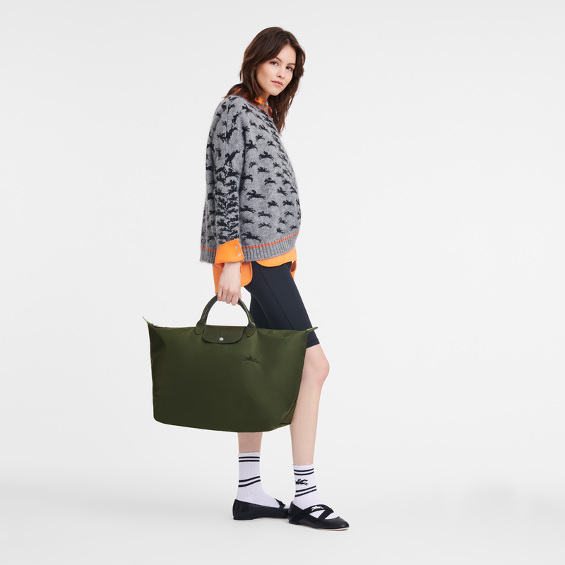 Longchamp Le Pliage Green Bolsa de viaje L Lona reciclada - Bosque Ofertas
