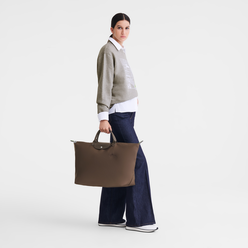 Longchamp Le Pliage Green Bolsa de viaje L Lona reciclada - Tierra Venta caliente