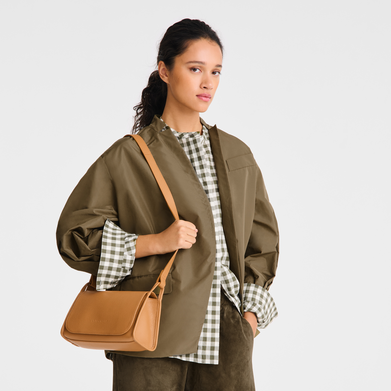 Longchamp Le Foulonné Bolso bandolera M Cuero - Nuez Ventas relámpago
