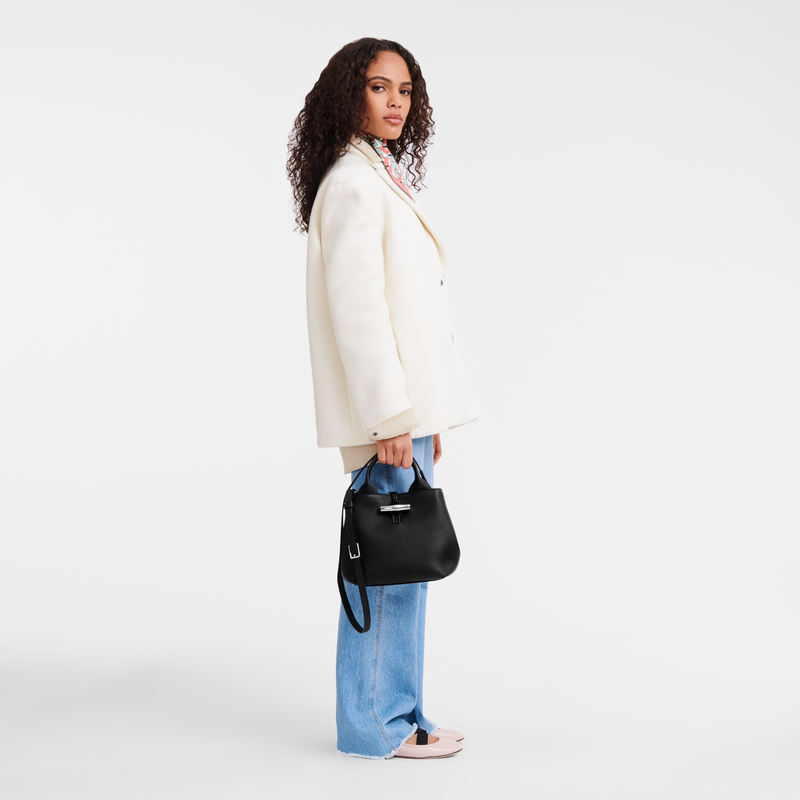 Longchamp Le Roseau Bolso con asa superior S Cuero - Negro Envío gratis