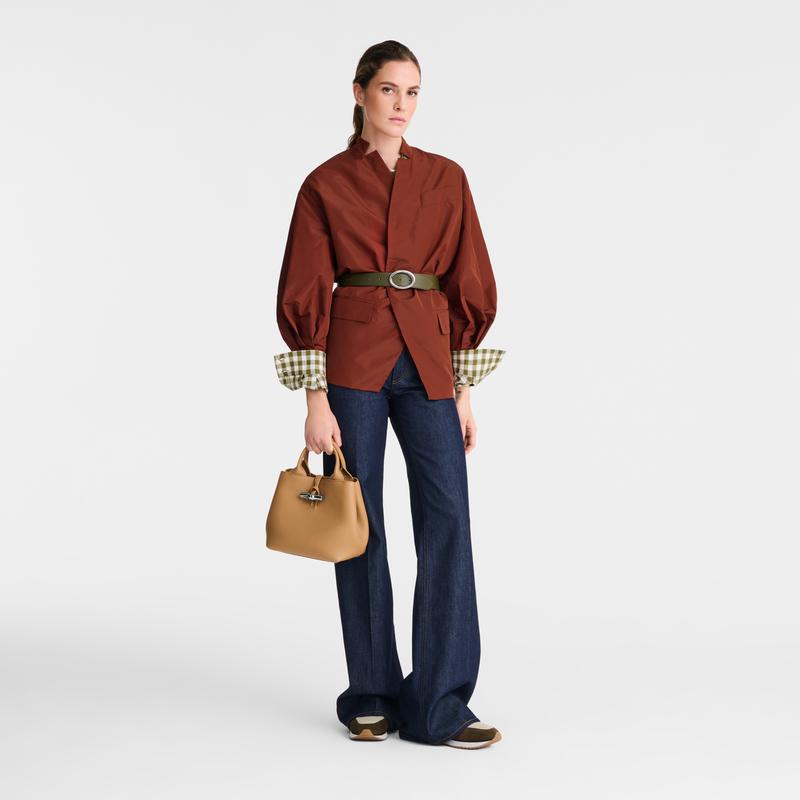 Longchamp Le Roseau Bolso con asa superior S Cuero - Nuez ÚLTIMAS EDICIONES