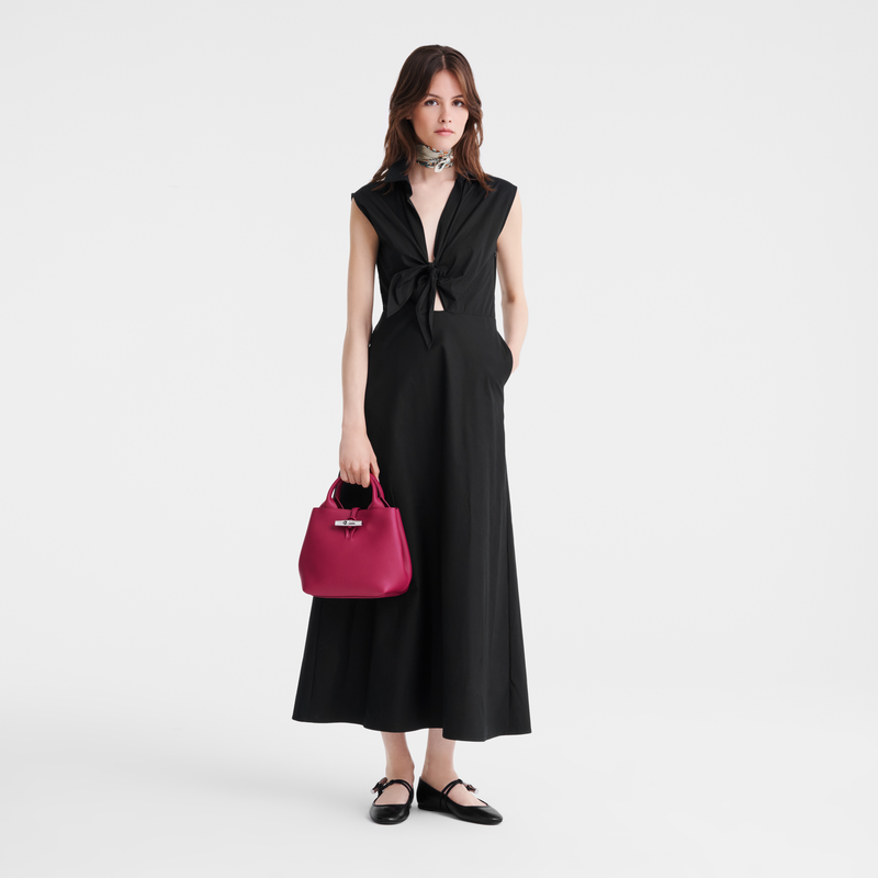 Longchamp Le Roseau Bolso con asa superior S Cuero - Remolacha Último día
