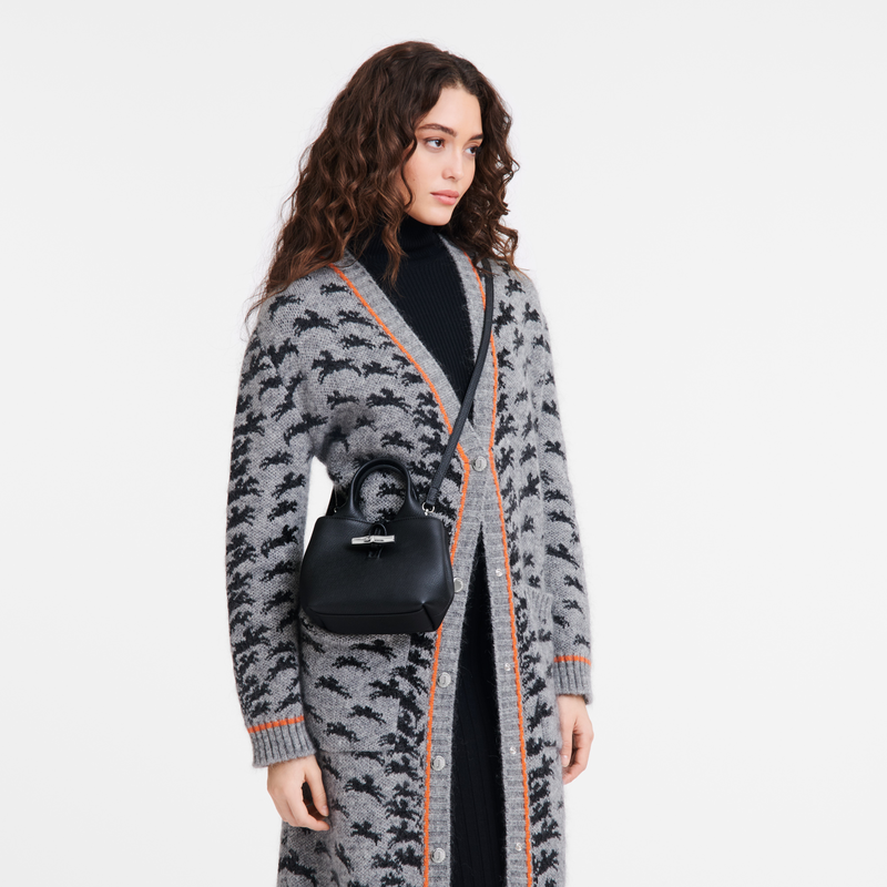 Longchamp Le Roseau Bolso con asa superior XS Cuero - Negro Promoción por tiempo limitado