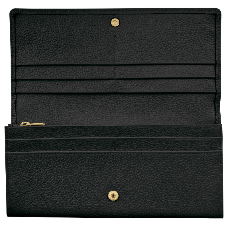 Longchamp Le Foulonné Cartera continental grande Cuero - Negro Precios de Black Friday