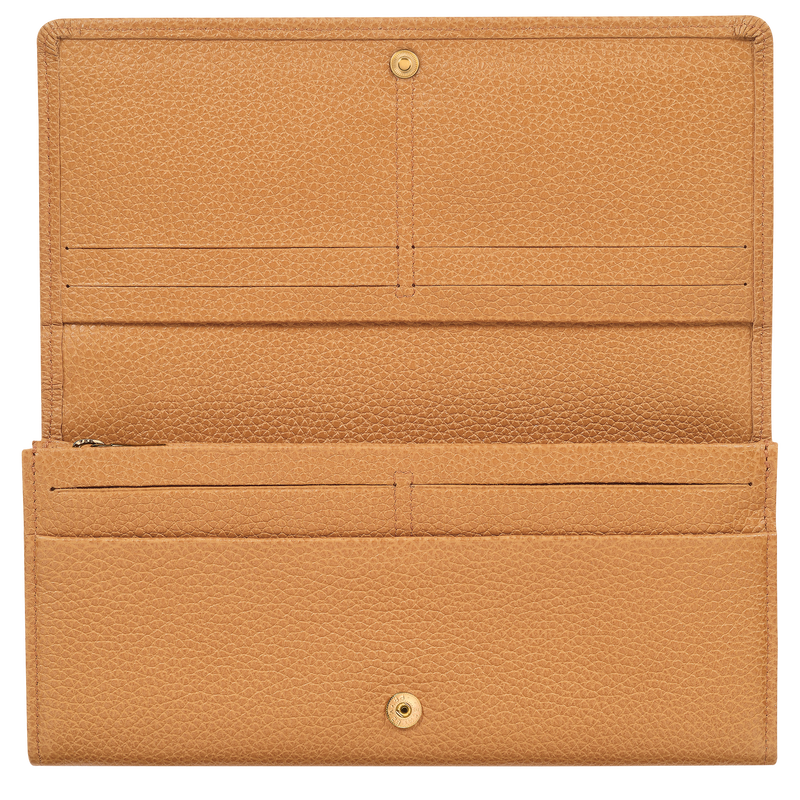 Longchamp Le Foulonné Cartera continental grande Cuero - Nuez Libre de impuestos