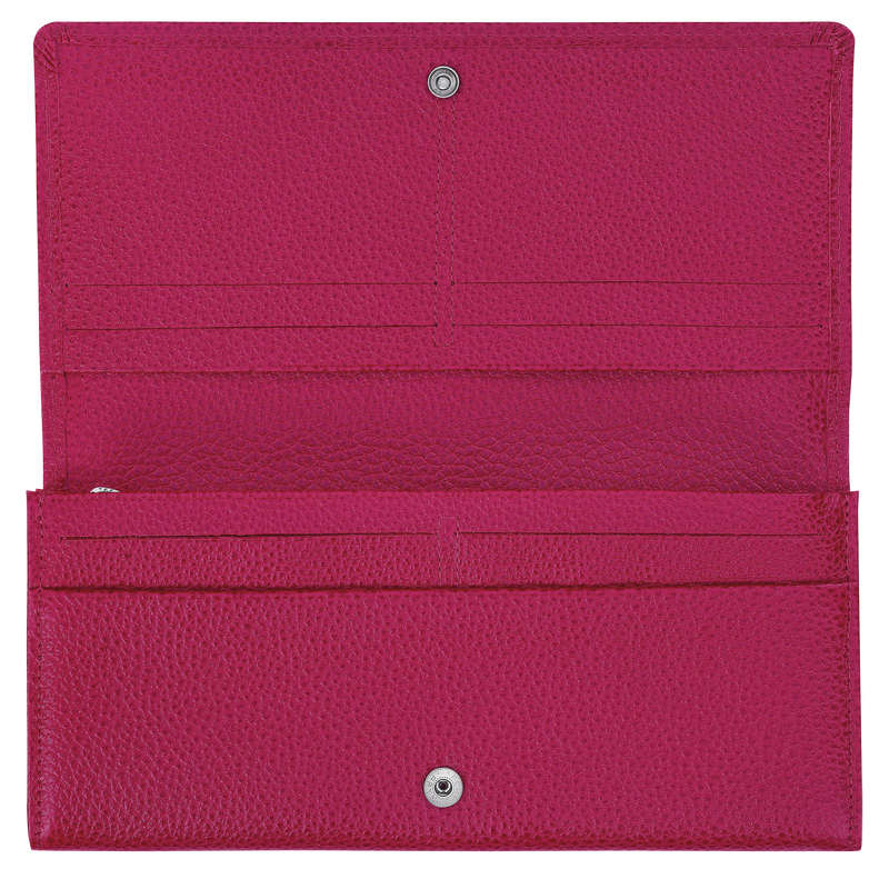 Longchamp Le Foulonné Cartera continental grande Cuero - Remolacha Descuentos del mes