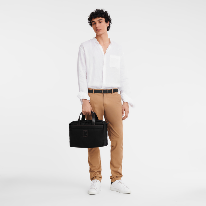 Longchamp Boxford Bolsa de viaje S Lona reciclada - Negro En oferta