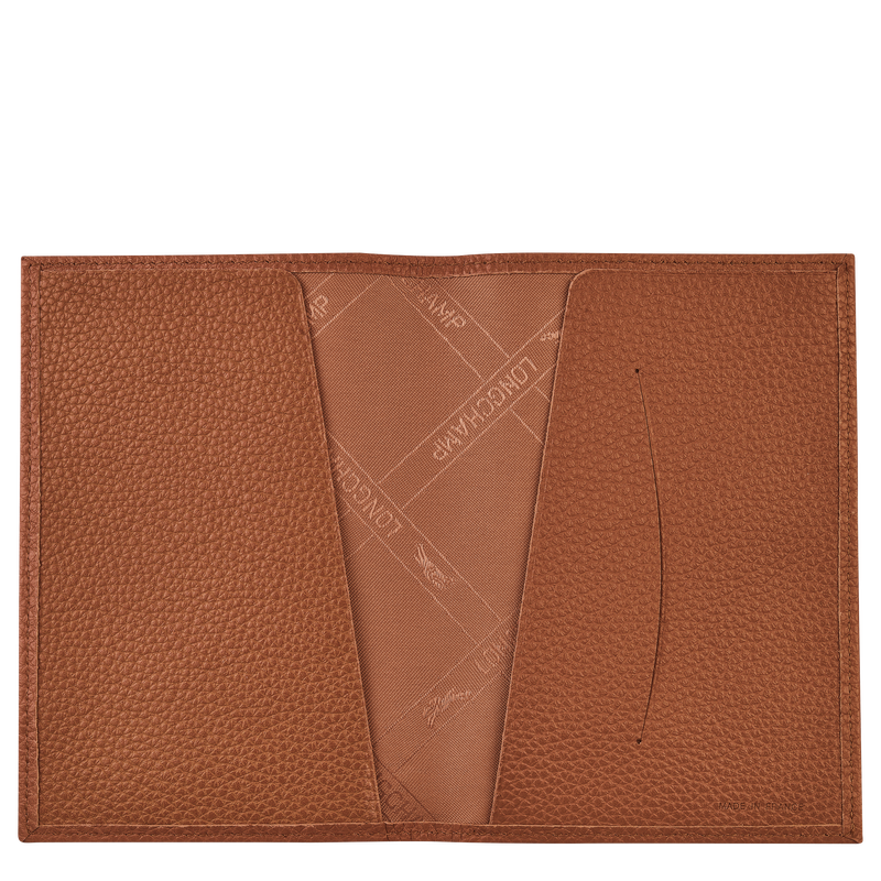 Longchamp Le Foulonné Funda para pasaportes Cuero - Caramelo Oferta especial de fábrica