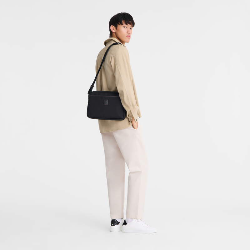 Longchamp Boxford Bolsa para cámara M Lona reciclada - Negro Descuento