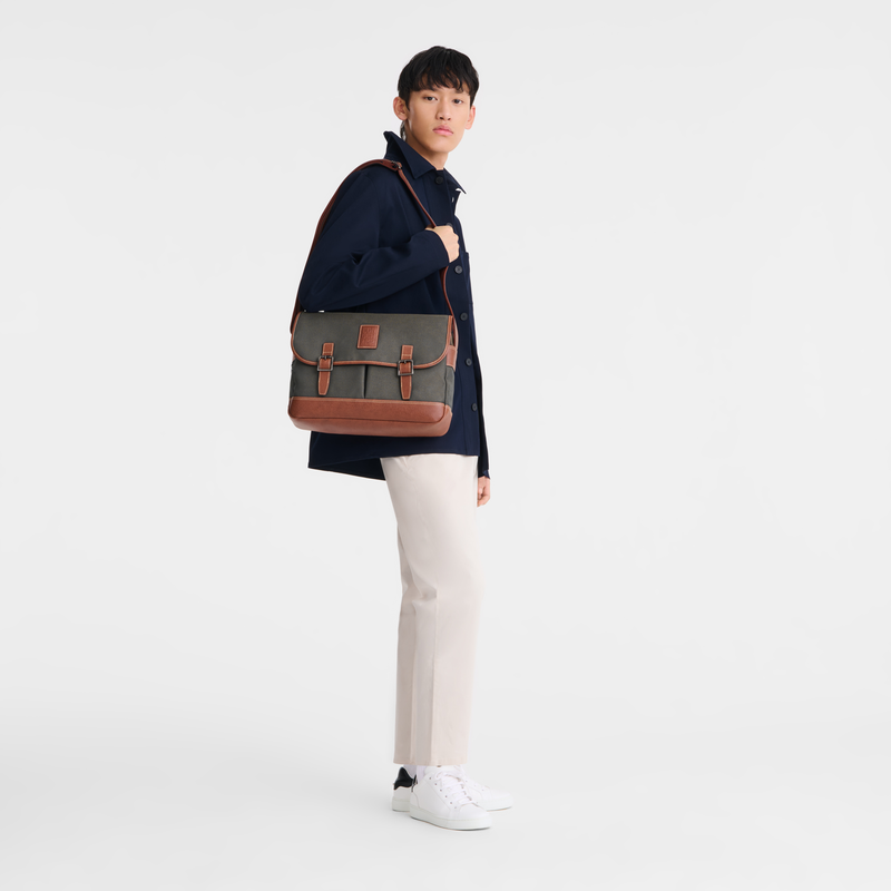 Longchamp Boxford Bolso bandolera L Lona reciclada - Marrón Tienda
