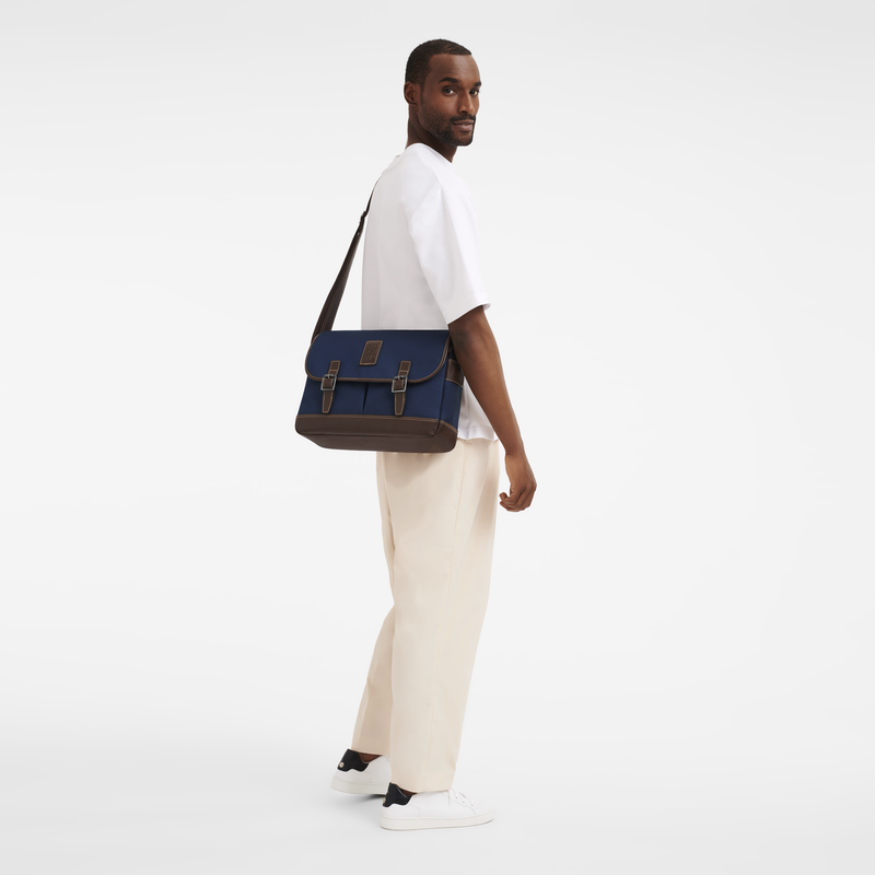 Longchamp Boxford Bolso bandolera L Lona reciclada - Azul Liquidación