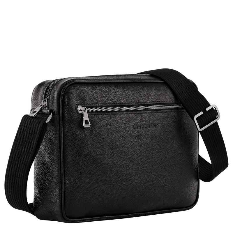 Longchamp Le Foulonné Bolso bandolera M Cuero - Negro Oferta especial
