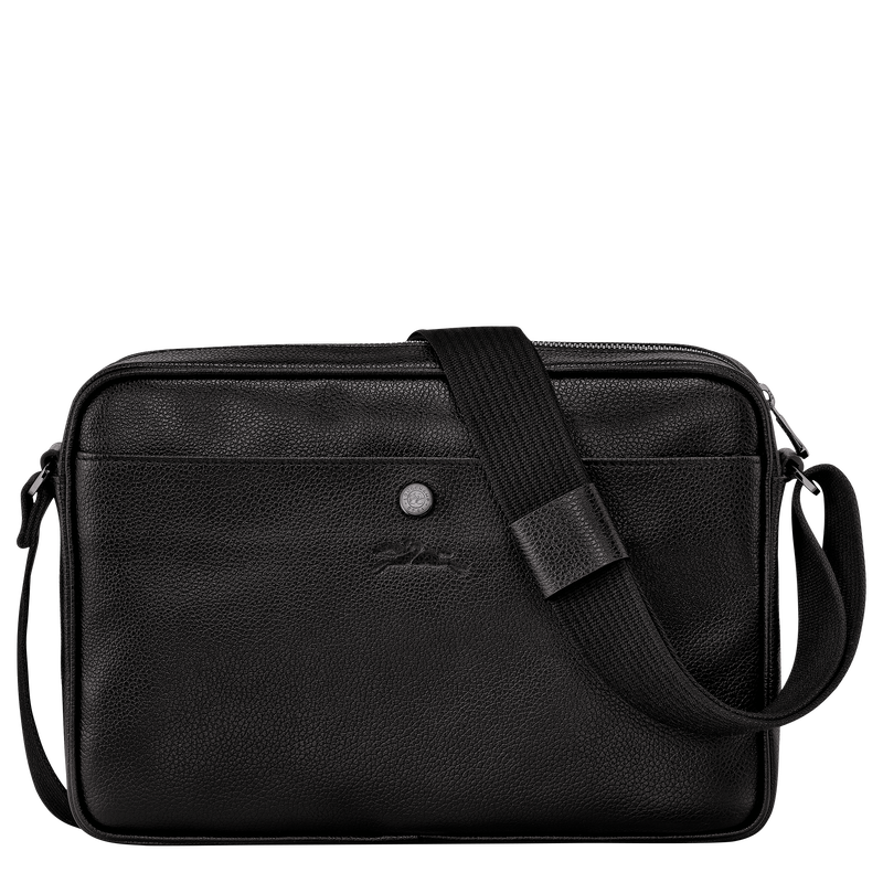 Longchamp Le Foulonné Bolso bandolera M Cuero - Negro Oferta especial