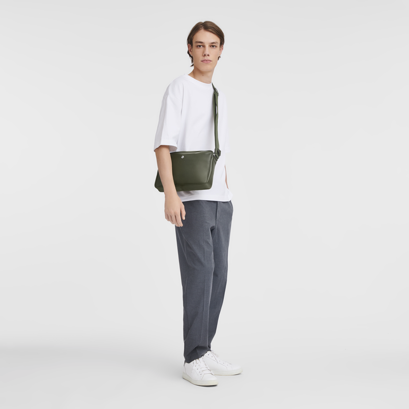 Longchamp Le Foulonné Bolso bandolera M Cuero - Caqui Envío gratis