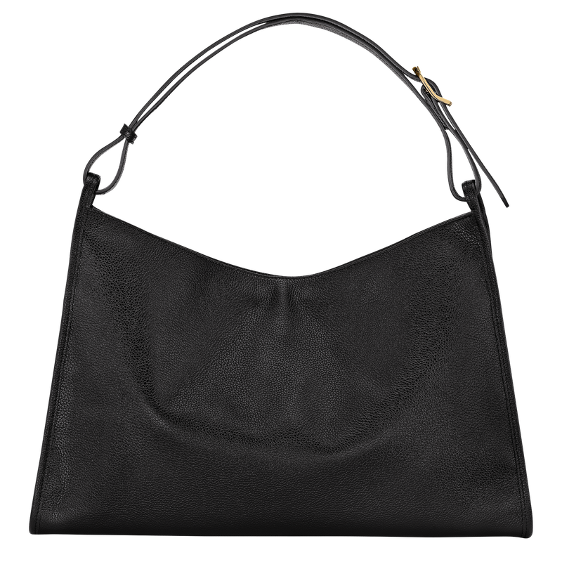 Longchamp Le Foulonné Bolso de hombro XL Cuero - Negro Oferta especial de fábrica