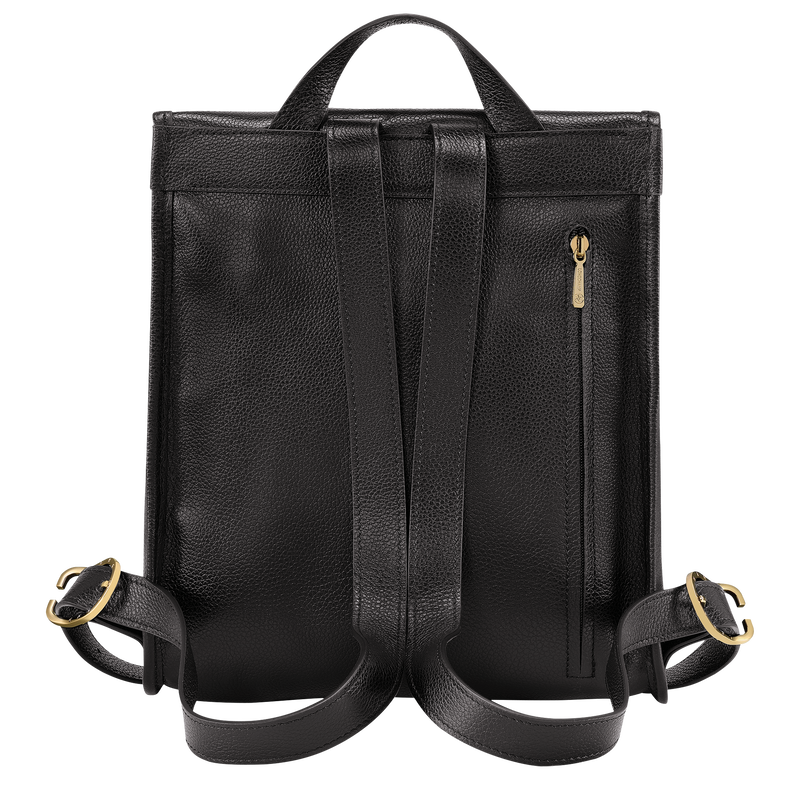 Longchamp Le Foulonné Mochila Cuero - Negro Solo queda un día