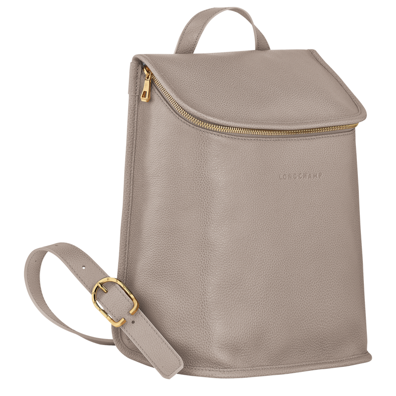 Longchamp Le Foulonné Mochila Cuero - Tórtola Grandes descuentos