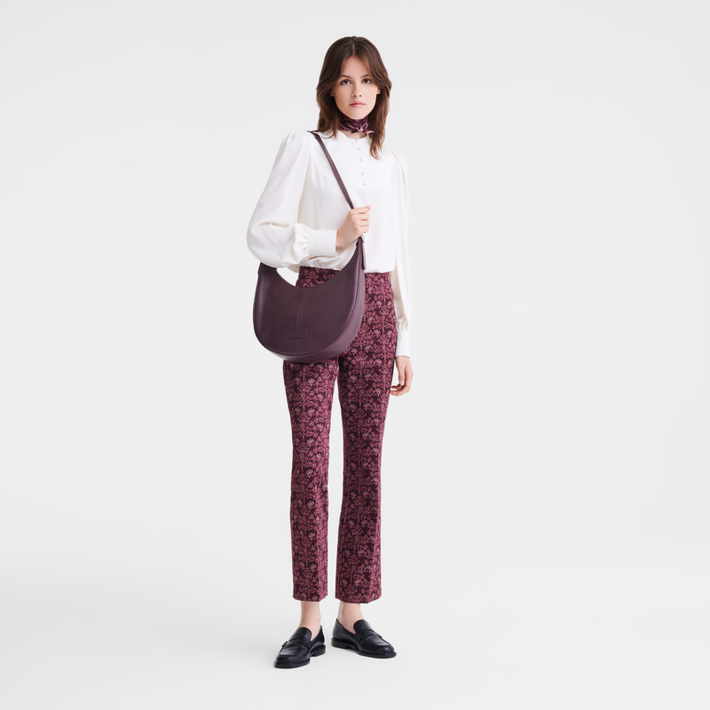 Longchamp Essential Bolso bandolera L Cuero - Berenjena 2025