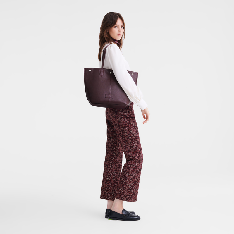 Longchamp Essential Bolso shopper L Cuero - Berenjena Outlet online