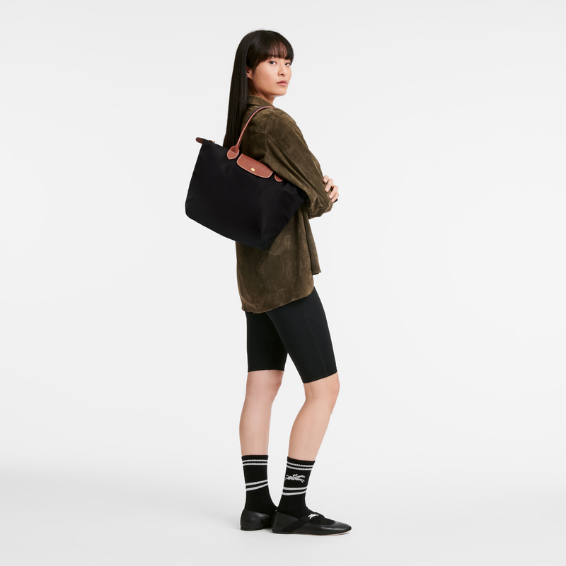 Longchamp Le Pliage Original Bolso de hombro M Lona reciclada - Negro Descuento
