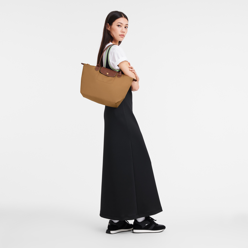 Longchamp Le Pliage Original Bolso de hombro M Lona reciclada - Ante Liquidación