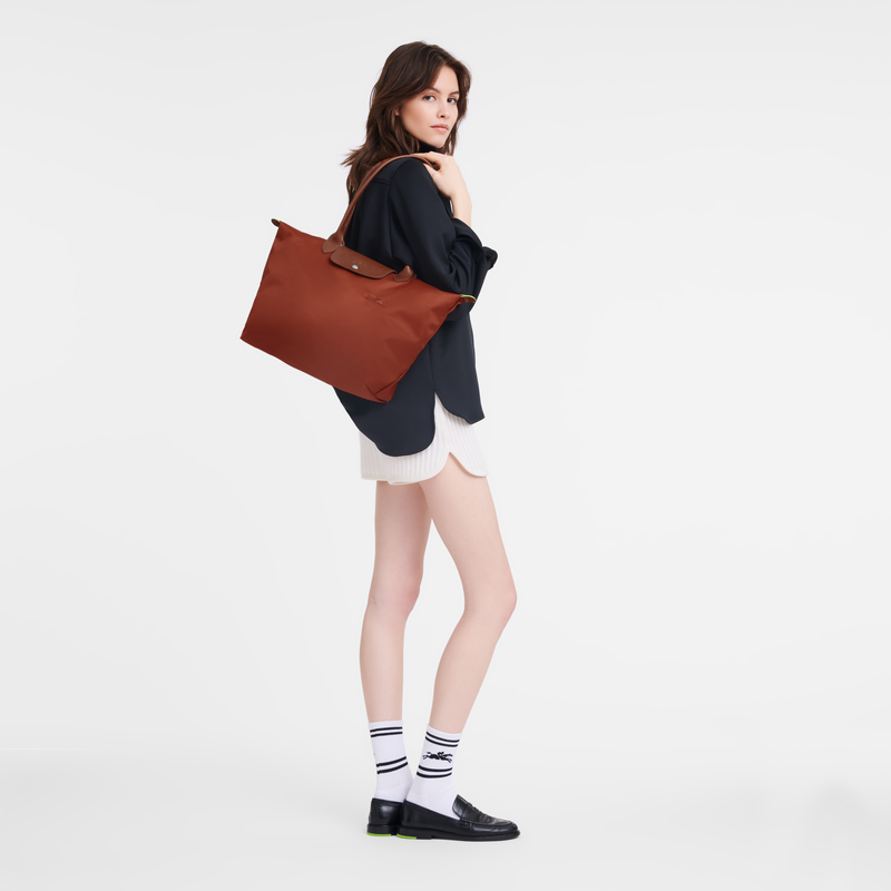 Longchamp Le Pliage Green Bolso de hombro L Lona reciclada - Castaño Envío gratis