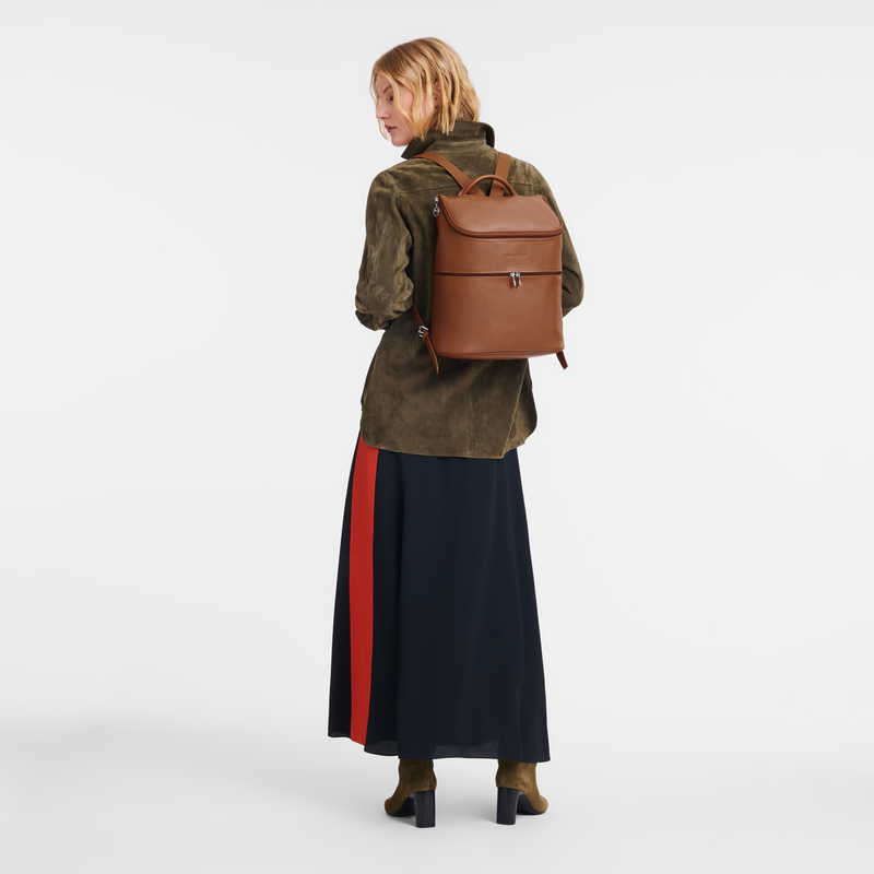 Longchamp Le Foulonné Mochila Cuero - Caramelo Solo hoy