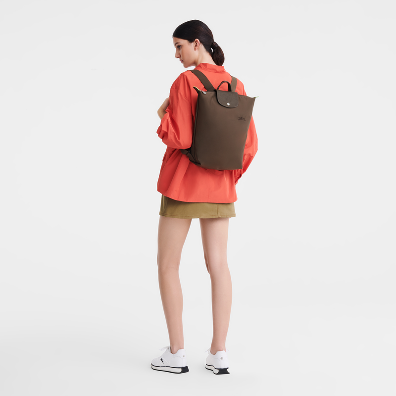 Longchamp Le Pliage Green Mochila M Tela - Tierra Envío internacional gratuito