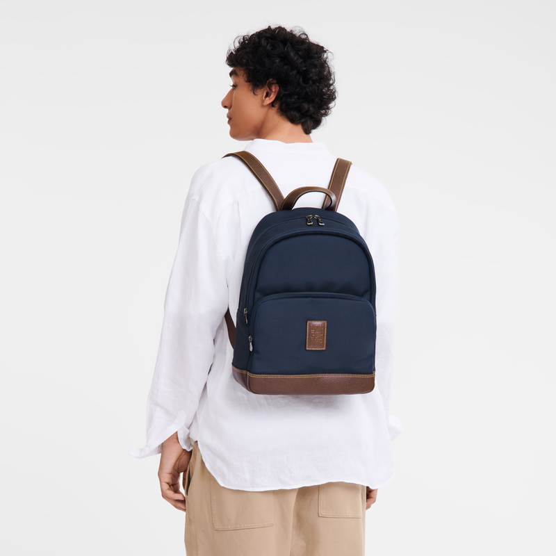 Longchamp Boxford Mochila Lona reciclada - Azul Libre de impuestos