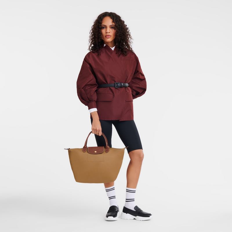 Longchamp Le Pliage Original Bolso con asa superior M Lona reciclada - Ante 2025