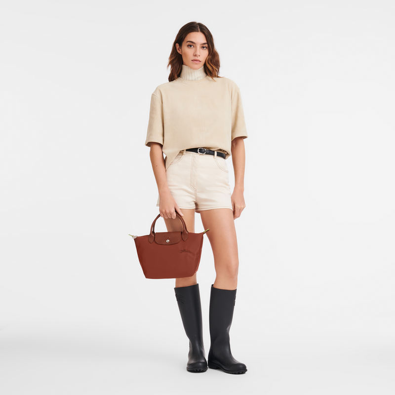 Longchamp Le Pliage Green Bolso con asa superior S Lona reciclada - Castaño Rebajas baratas