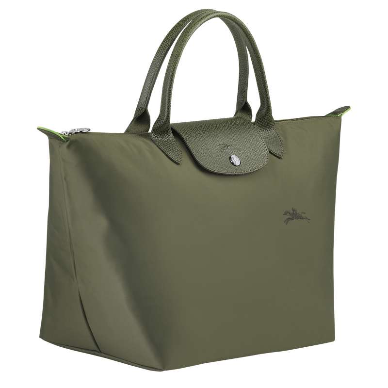 Longchamp Le Pliage Green Bolso con asa superior M Lona reciclada - Bosque Tienda