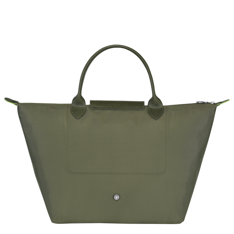 Longchamp Le Pliage Green Bolso con asa superior M Lona reciclada - Bosque Tienda