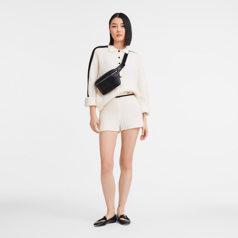 Longchamp Le Foulonné Riñonera M Cuero - Negro Rebajas online