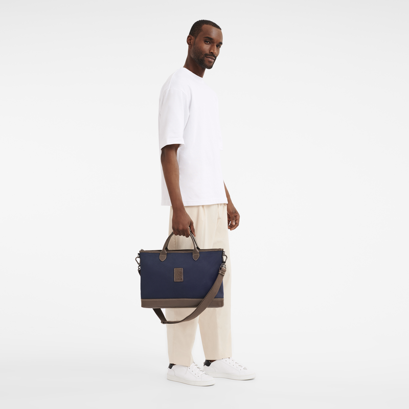 Longchamp Boxford Maletín S Lona reciclada - Azul Precio de fábrica