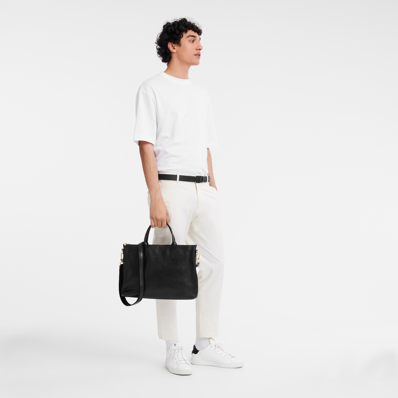 Longchamp Le Foulonné Maletín S Cuero - Negro Promoción por tiempo limitado
