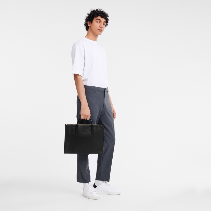 Longchamp Le Foulonné Maletín S Cuero - Negro Promoción trimestral
